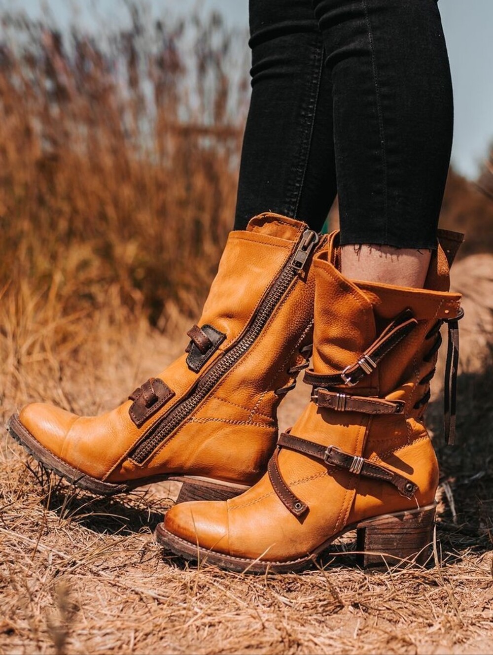 Freebird Cora Tan Leather Boots - 9